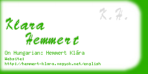 klara hemmert business card